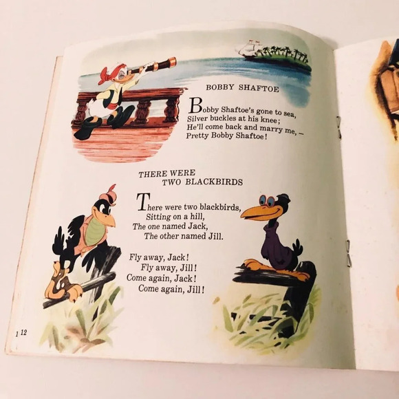 Vintage 1979 Mother Goose Rhymes Disney Read Along Book Only  No Tape - Picture 12 of 16